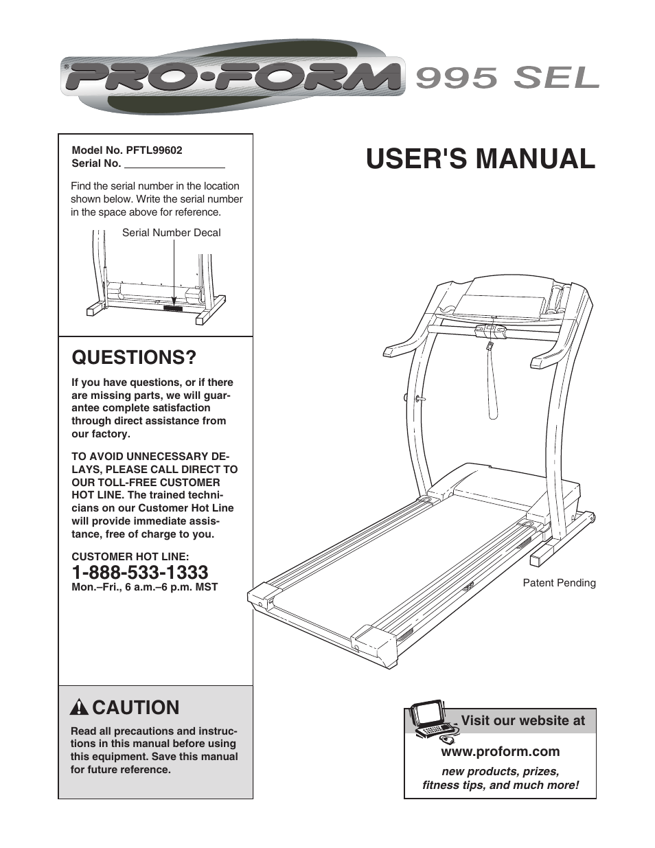 ProForm PFTL99602 User Manual | 30 pages