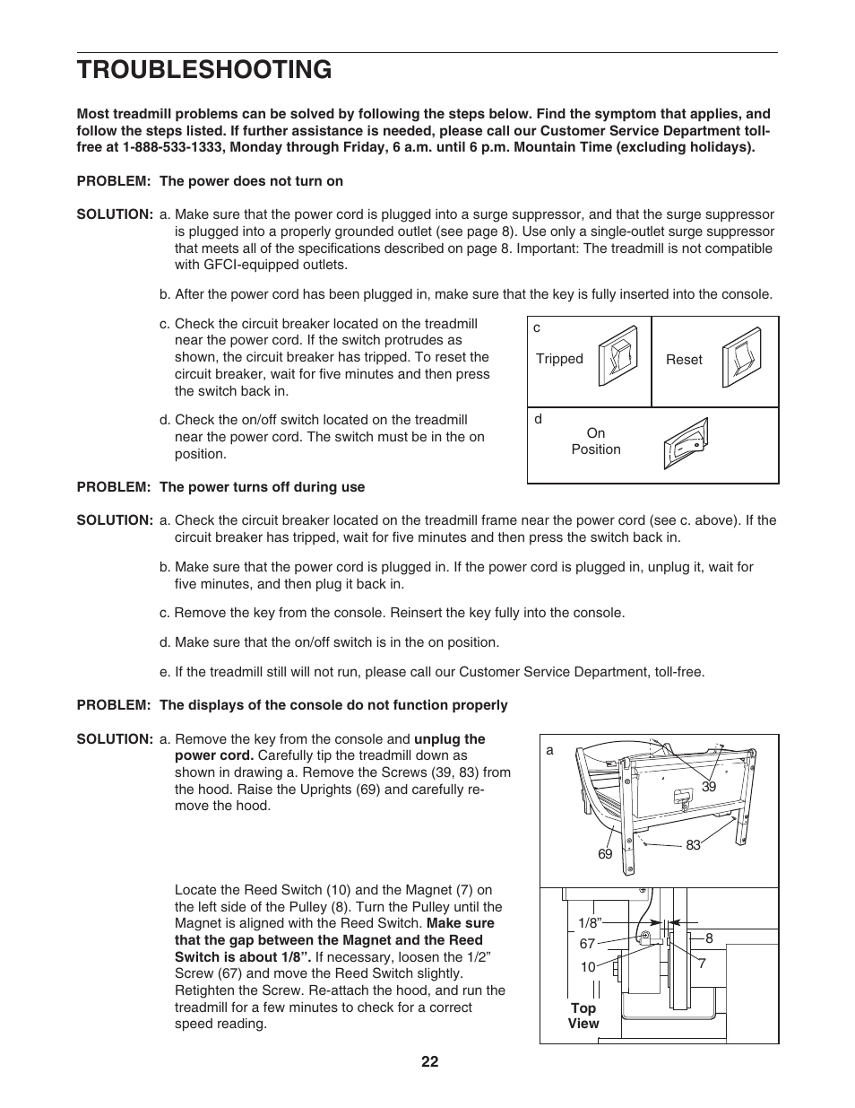 Troubleshooting | ProForm PFTL99602 User Manual | Page 22 / 30