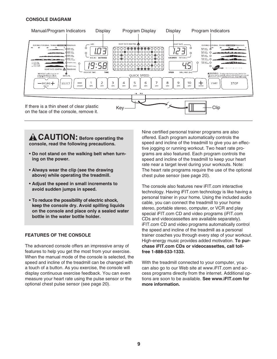 Caution | ProForm PFTL99602 User Manual | Page 9 / 30