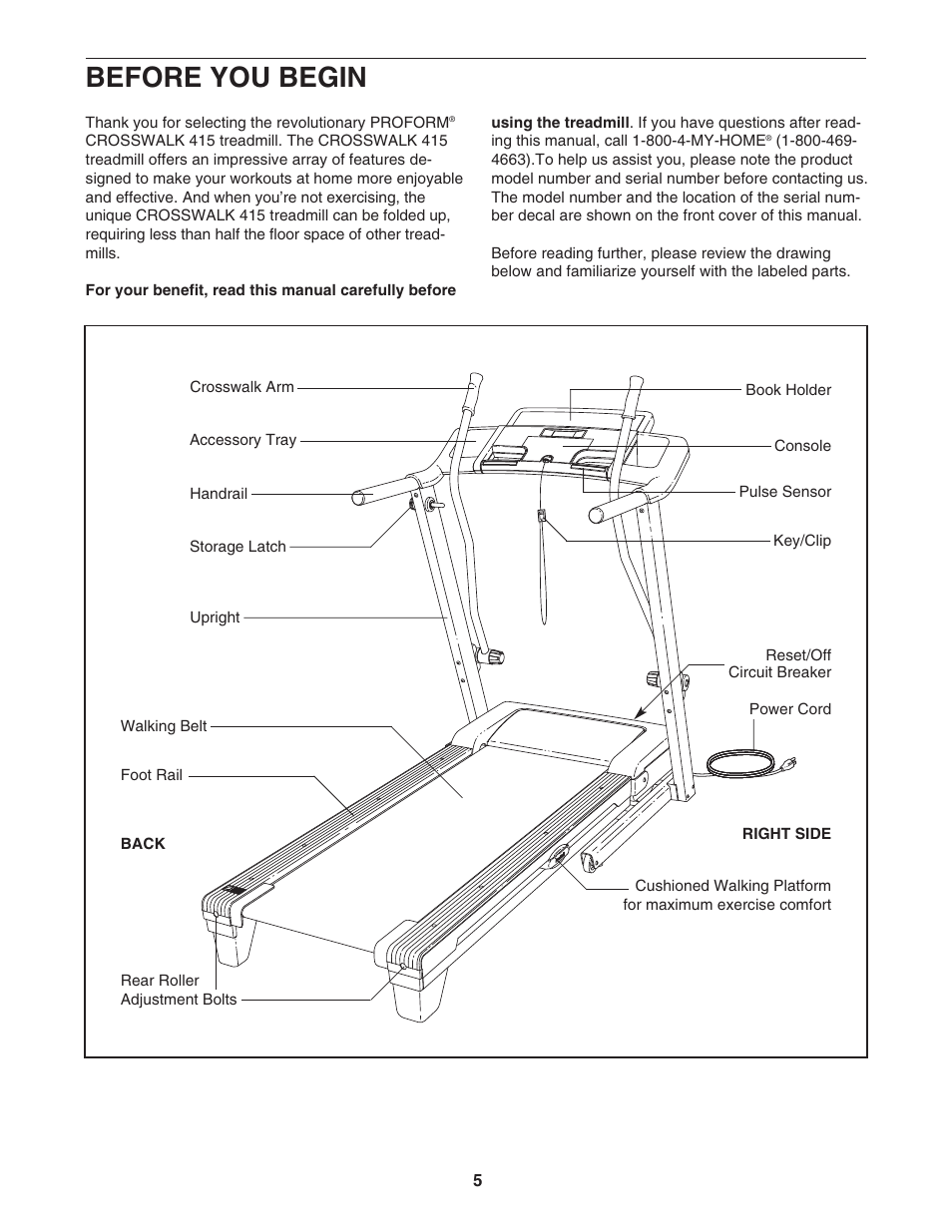 Before you begin | ProForm 831.24723.0 User Manual | Page 5 / 28