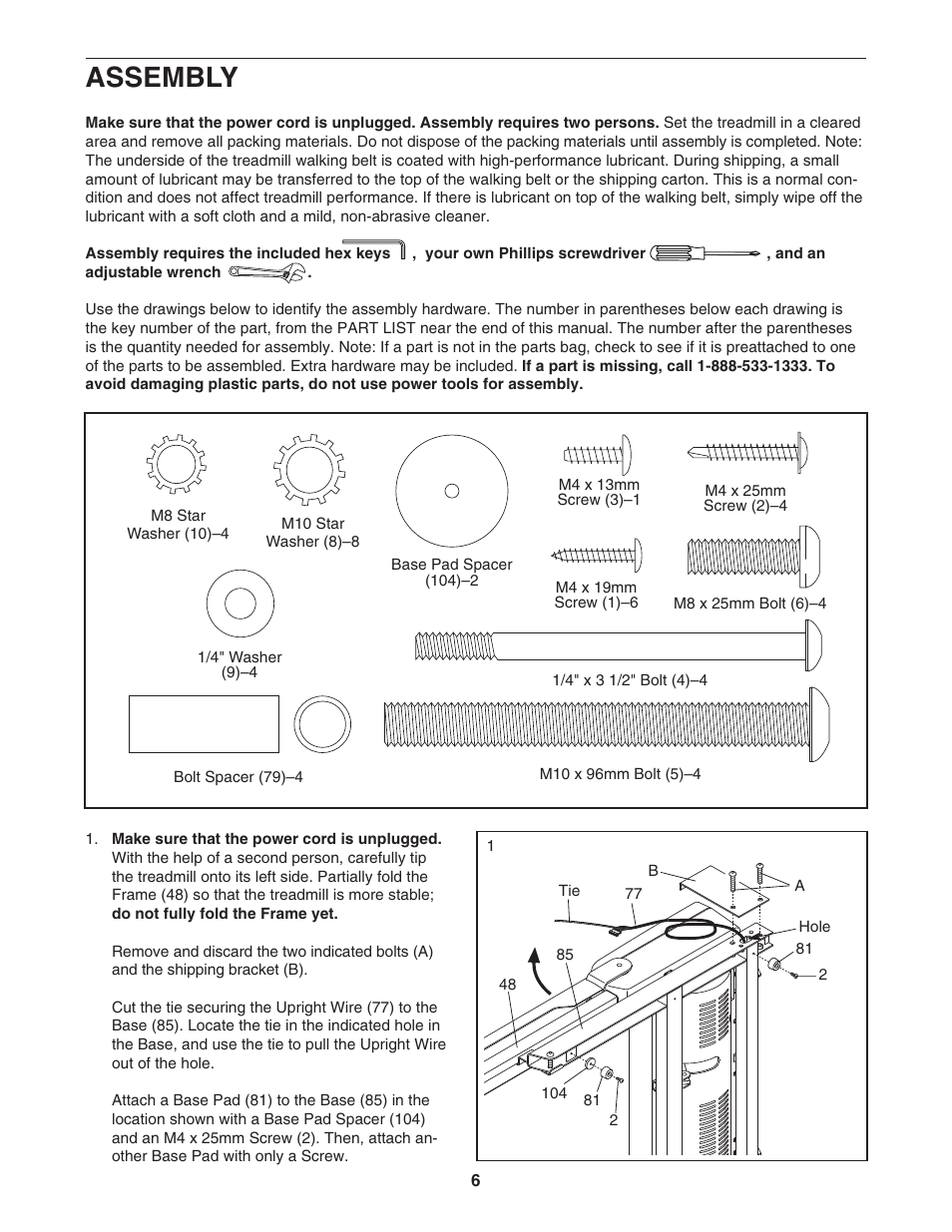 Assembly | ProForm 831.24723.0 User Manual | Page 6 / 28