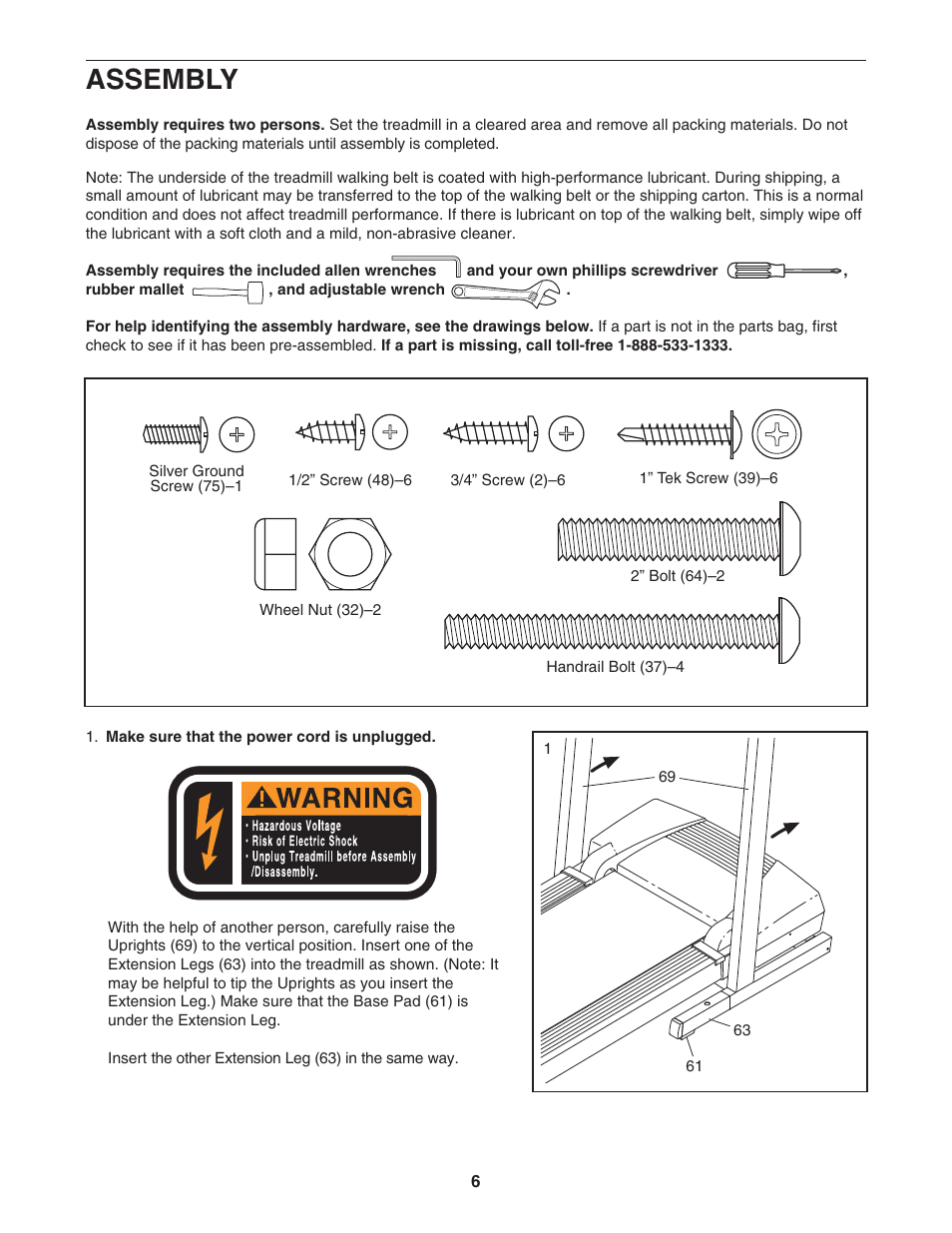 Assembly | ProForm 831.295230 User Manual | Page 6 / 22