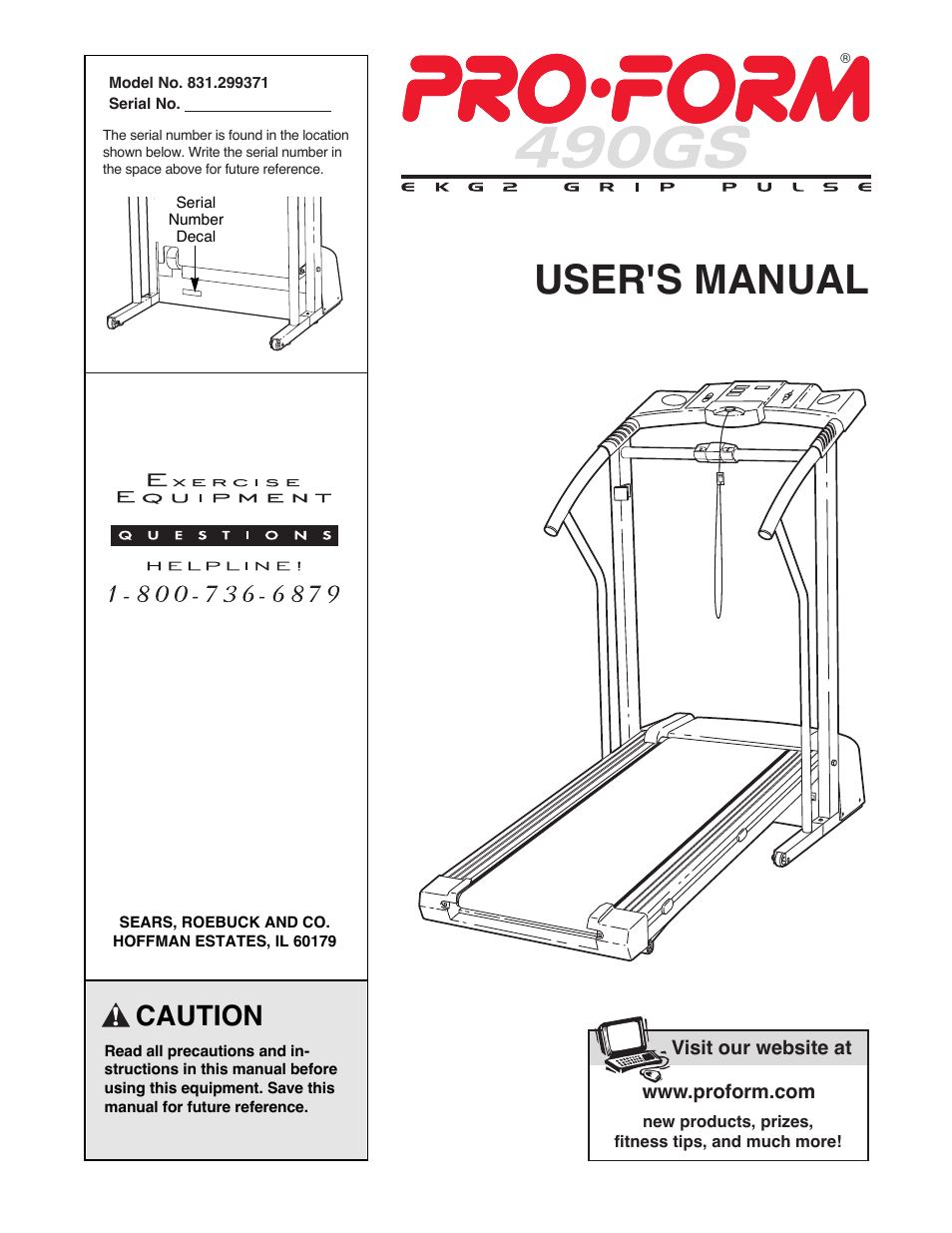 ProForm 490GS 831.299371 User Manual | 18 pages