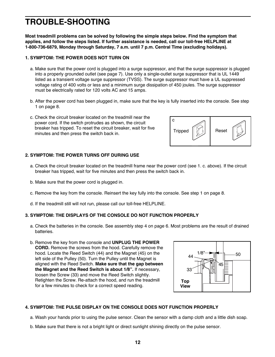 Trouble-shooting | ProForm 490GS 831.299371 User Manual | Page 12 / 18