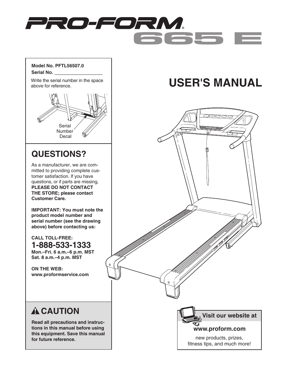 ProForm 665 E PFTL56507.0 User Manual | 32 pages