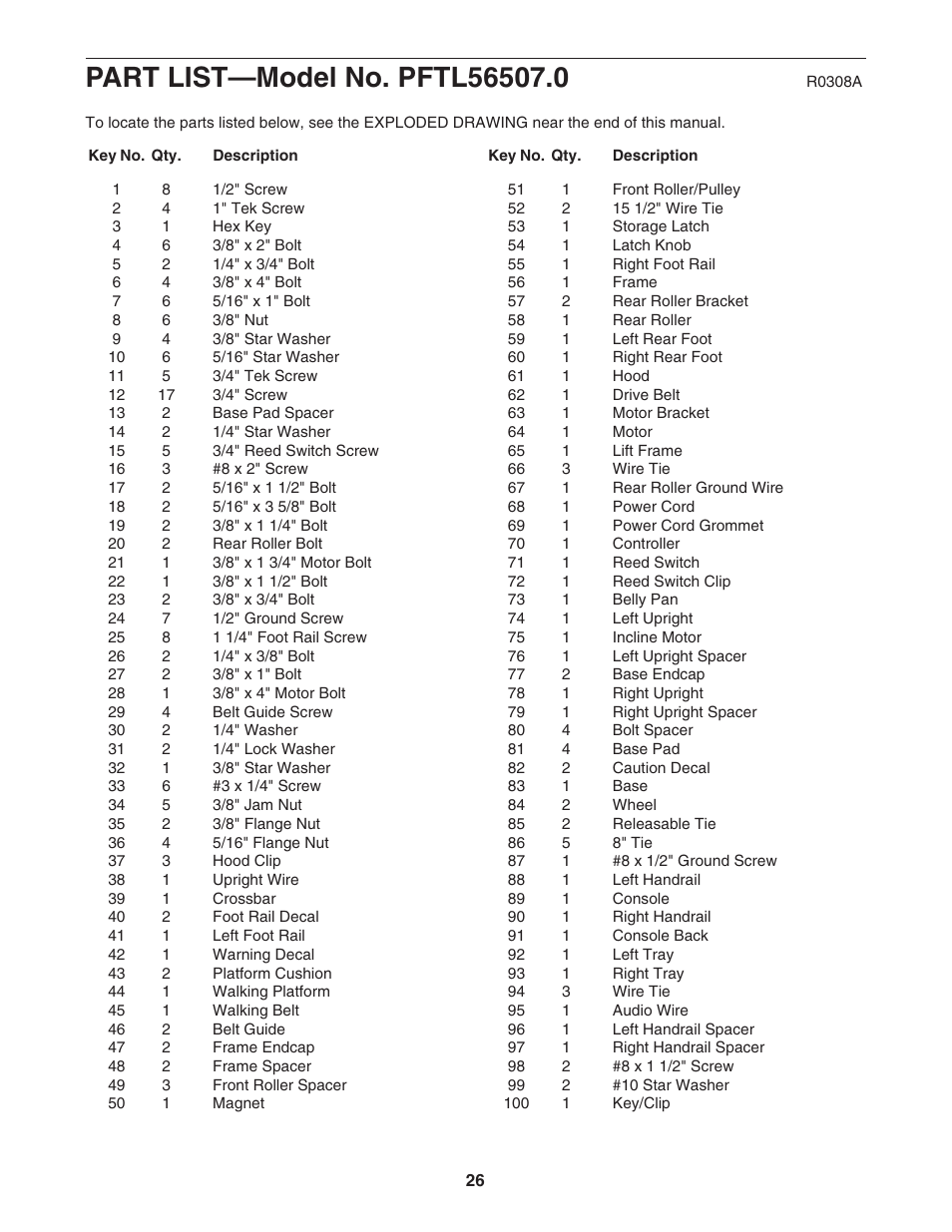 ProForm 665 E PFTL56507.0 User Manual | Page 26 / 32