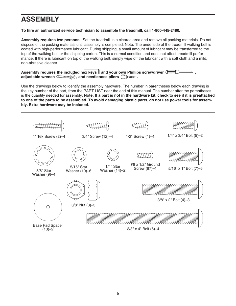 Assembly | ProForm 665 E PFTL56507.0 User Manual | Page 6 / 32