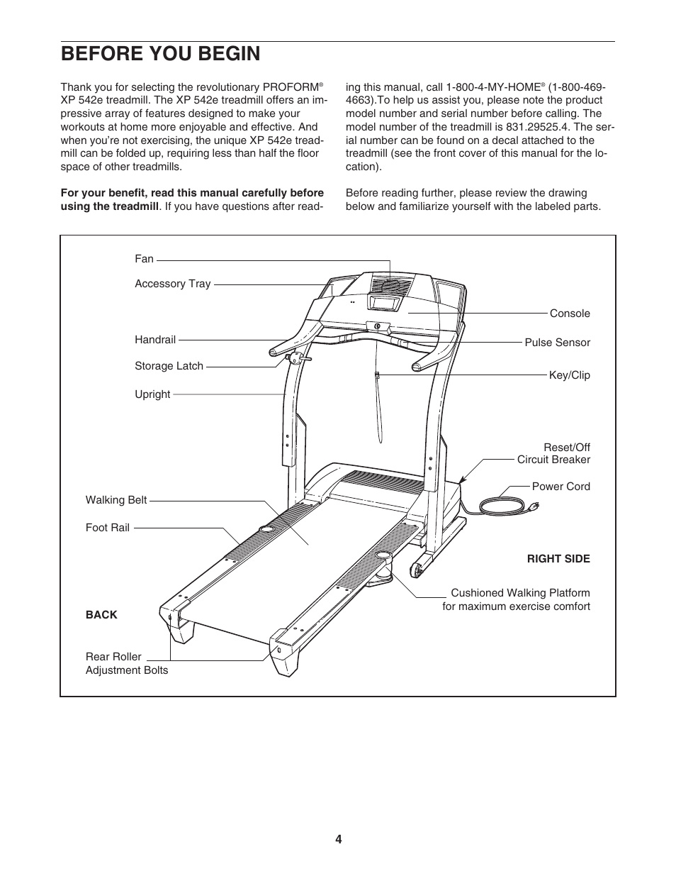 Before you begin | ProForm 831.29525.4 User Manual | Page 4 / 30