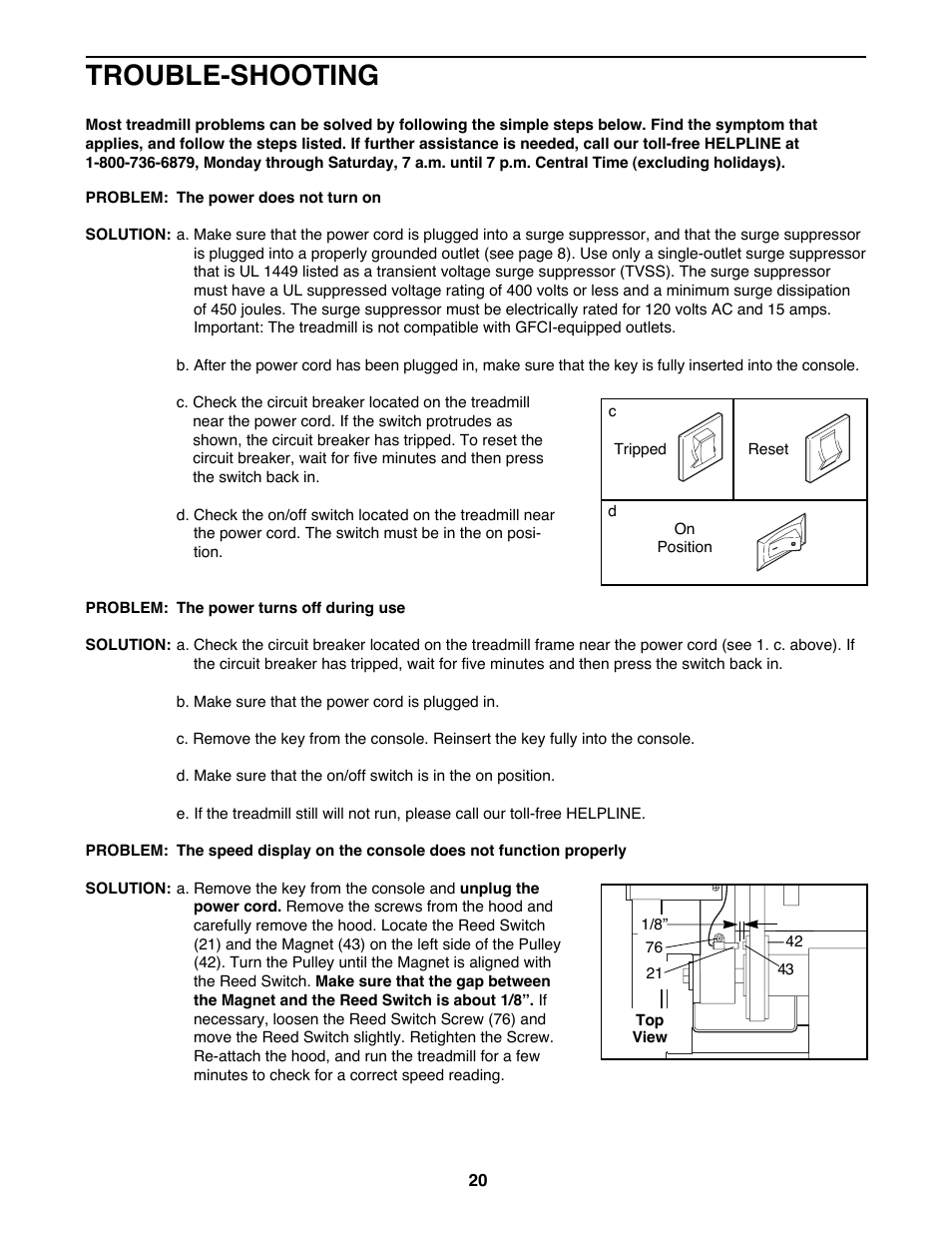 Trouble-shooting | ProForm 831.299460 User Manual | Page 20 / 26
