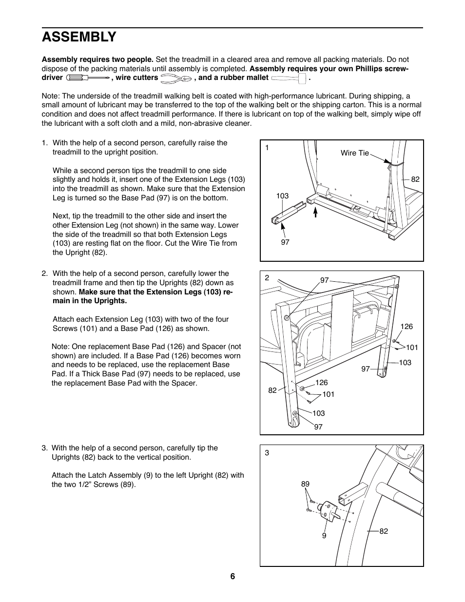 Assembly | ProForm 831.299460 User Manual | Page 6 / 26