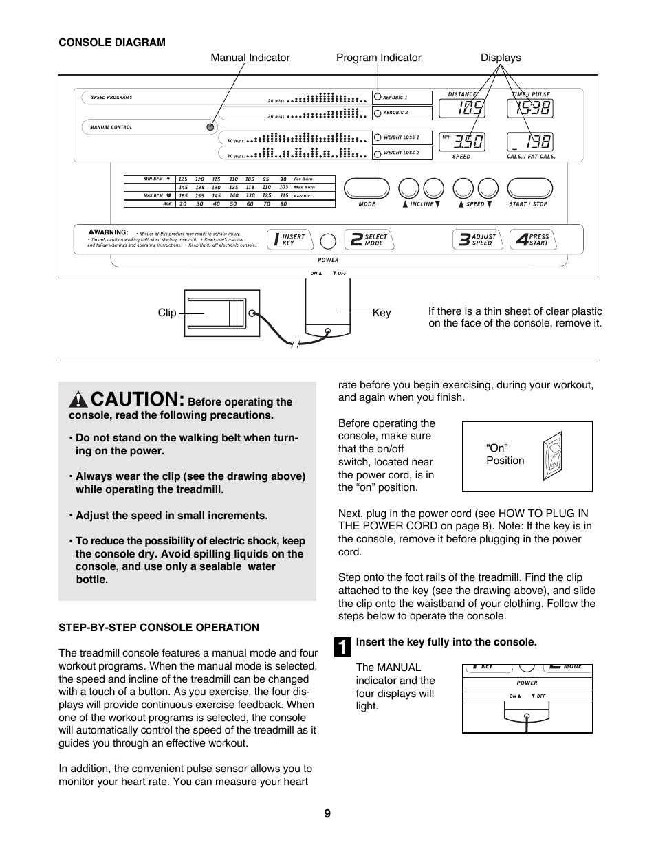 Caution | ProForm 831.297880 User Manual | Page 9 / 20