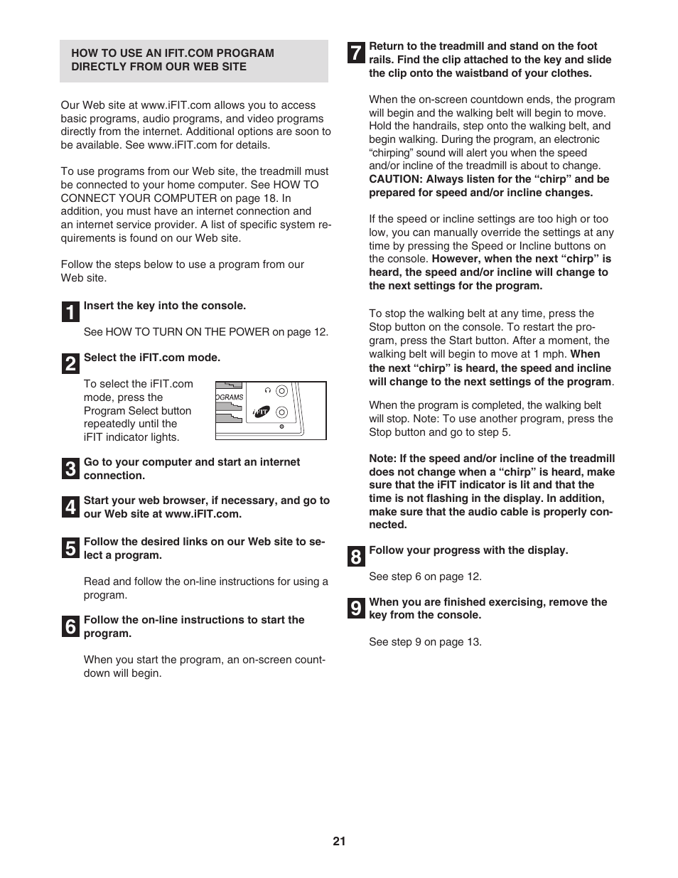 ProForm 831.29604.0 User Manual | Page 21 / 30