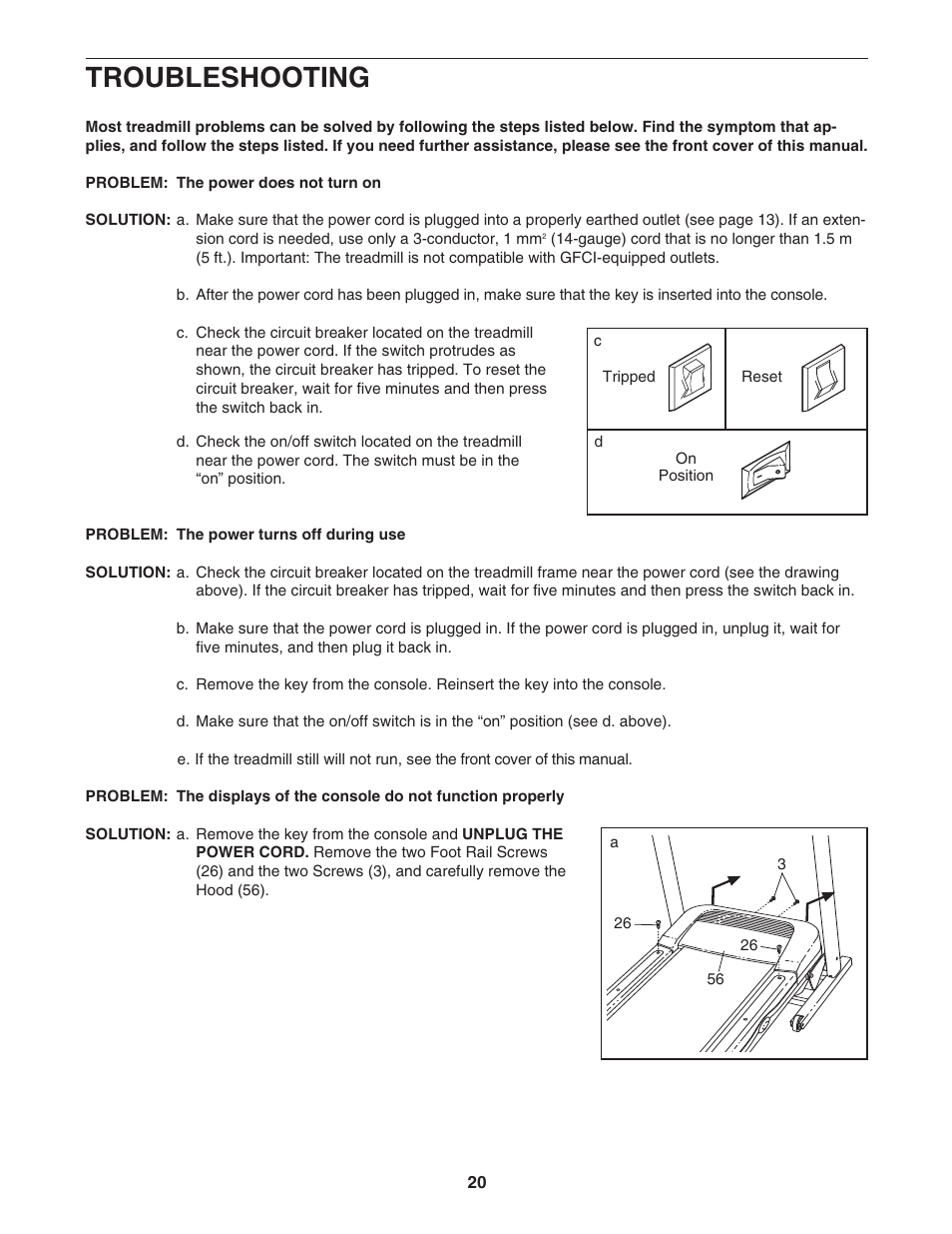 Troubleshooting | ProForm 400C User Manual | Page 20 / 26