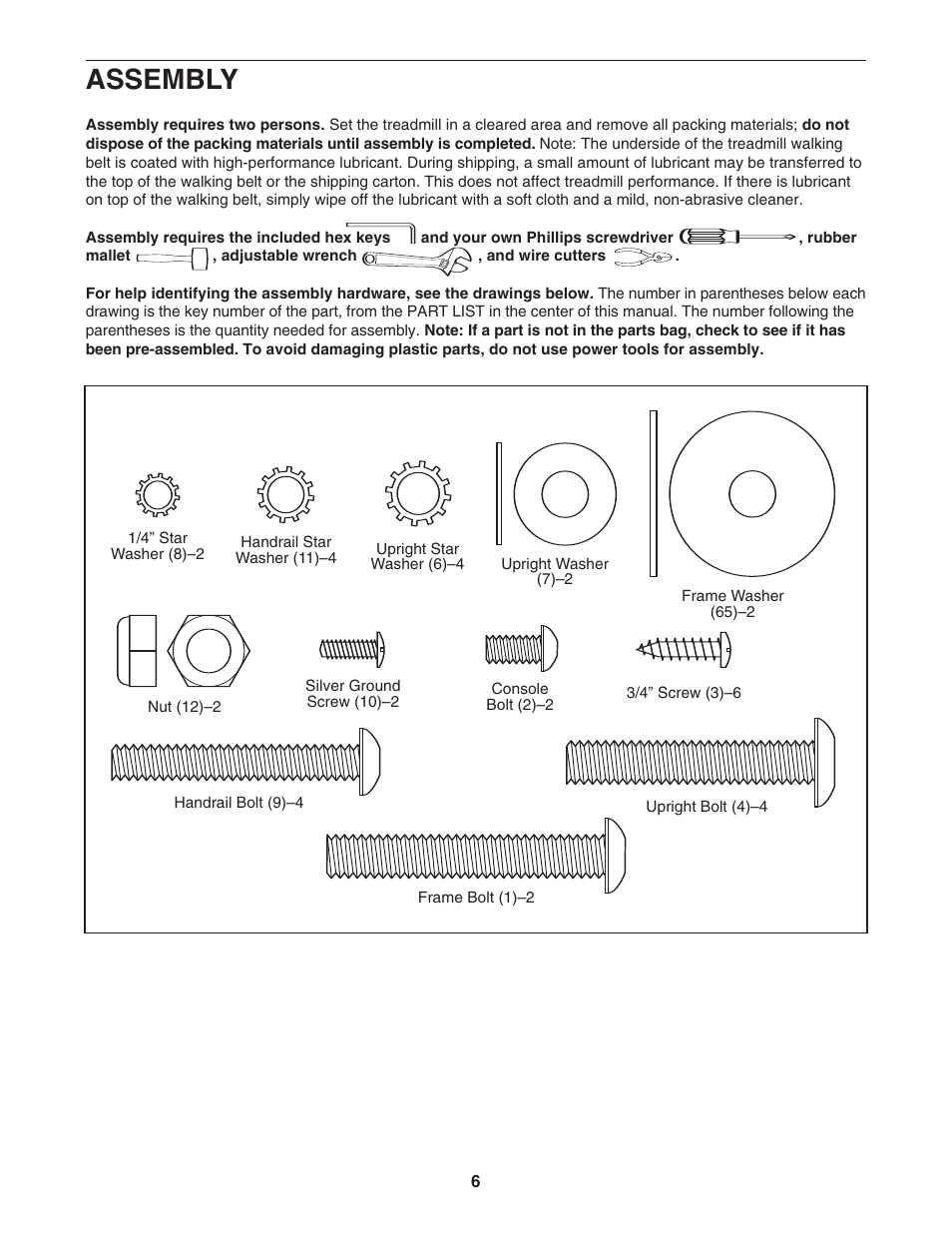 Assembly | ProForm 400C User Manual | Page 6 / 26