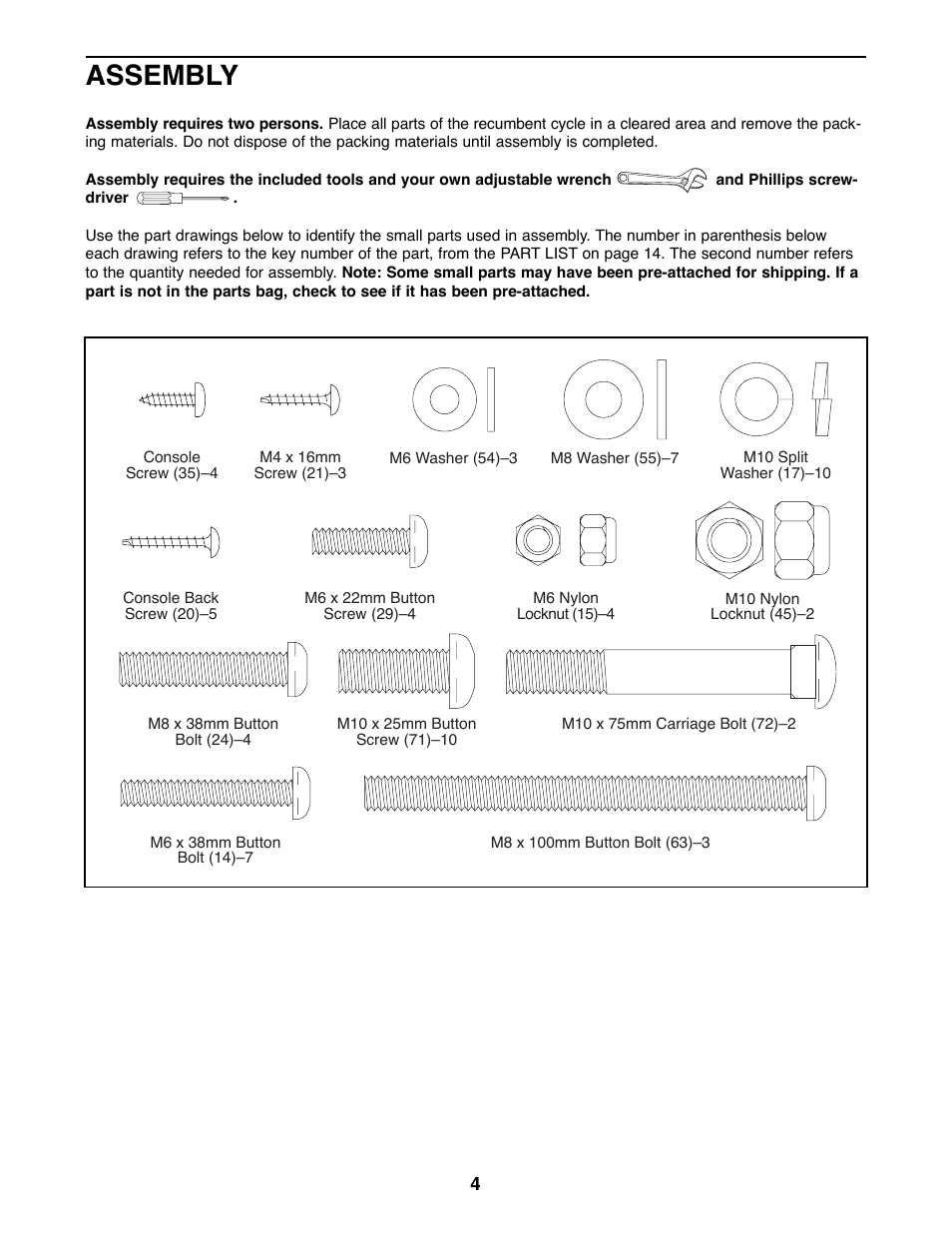 Assembly | ProForm PFEX38491 User Manual | Page 4 / 16