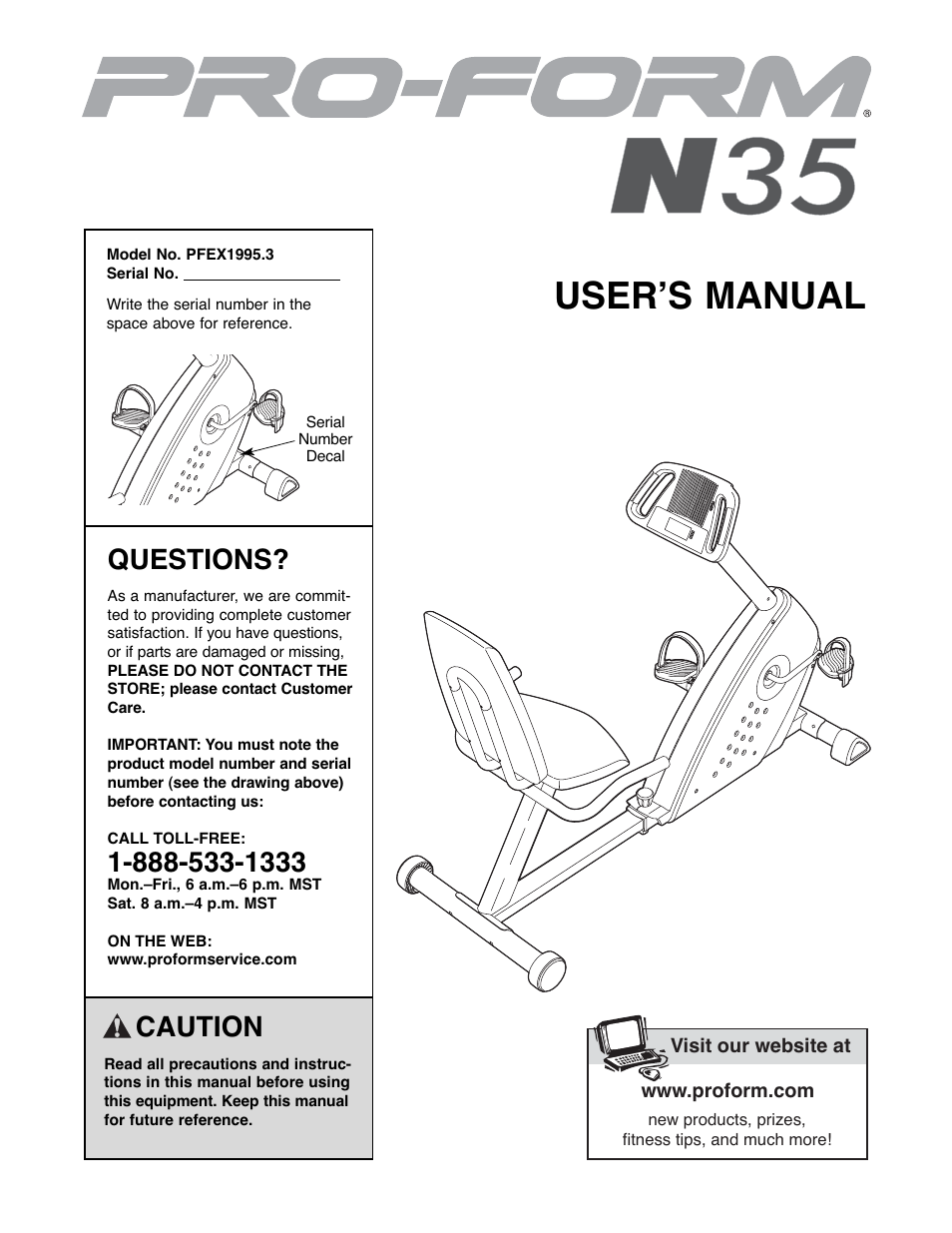 ProForm PFEX1995.3 User Manual | 20 pages