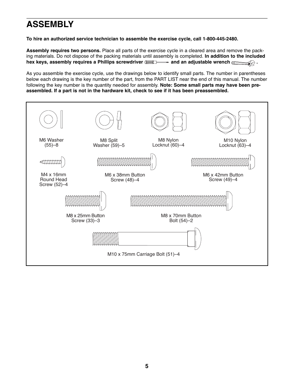 Assembly | ProForm PFEX1995.3 User Manual | Page 5 / 20