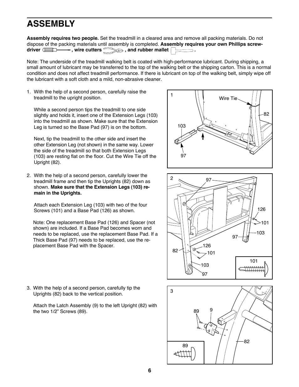 Assembly | ProForm 740CS User Manual | Page 6 / 26