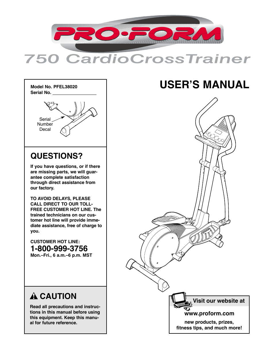 ProForm 750 User Manual | 24 pages