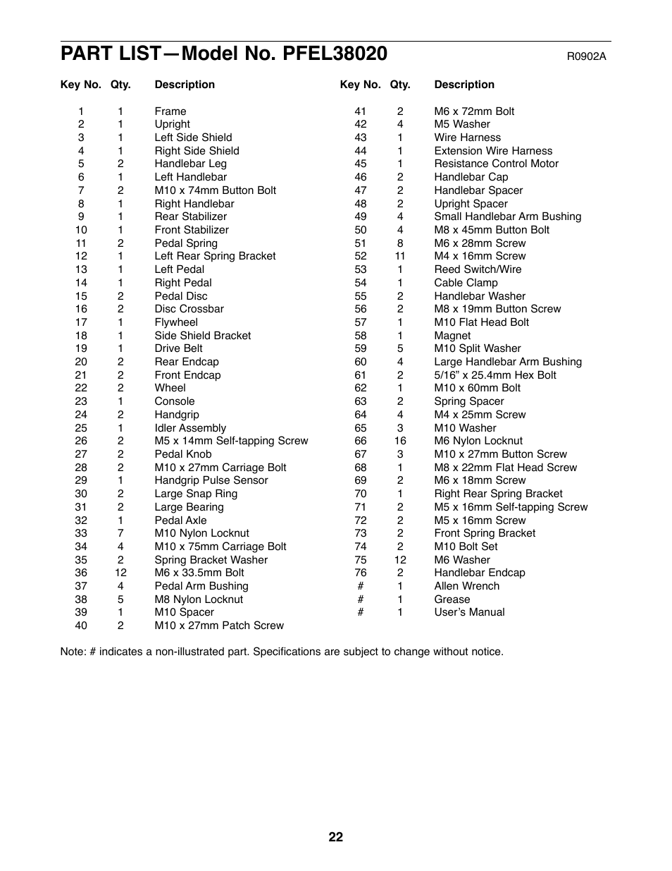 ProForm 750 User Manual | Page 22 / 24
