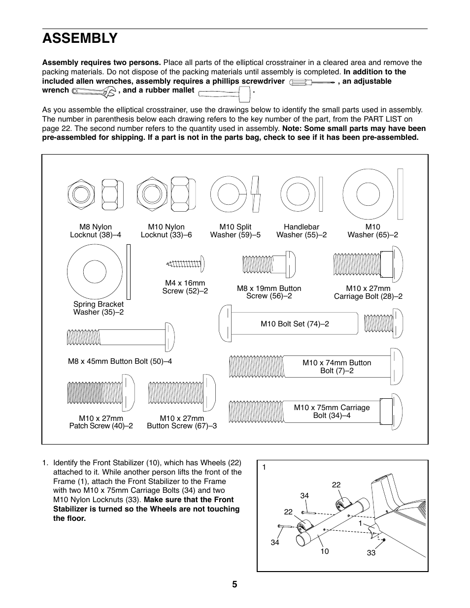 Assembly | ProForm 750 User Manual | Page 5 / 24