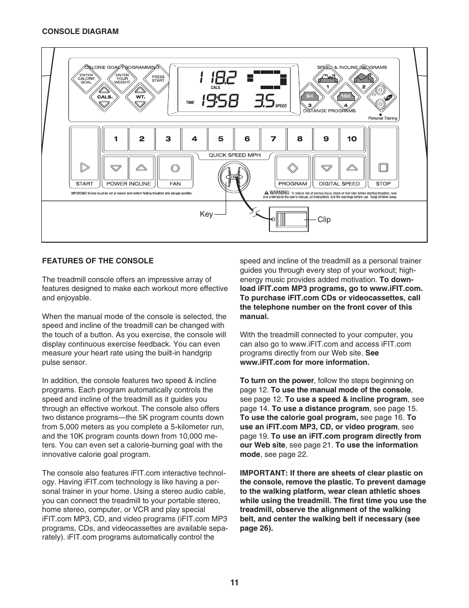 ProForm CROSSWALK CALIBER ELITE PFTL71505.2 User Manual | Page 11 / 30