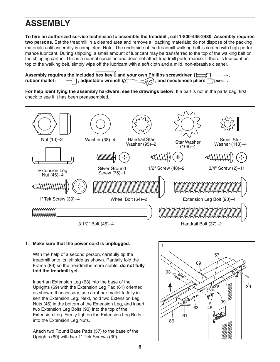 Assembly | ProForm CROSSWALK CALIBER ELITE PFTL71505.2 User Manual | Page 6 / 30
