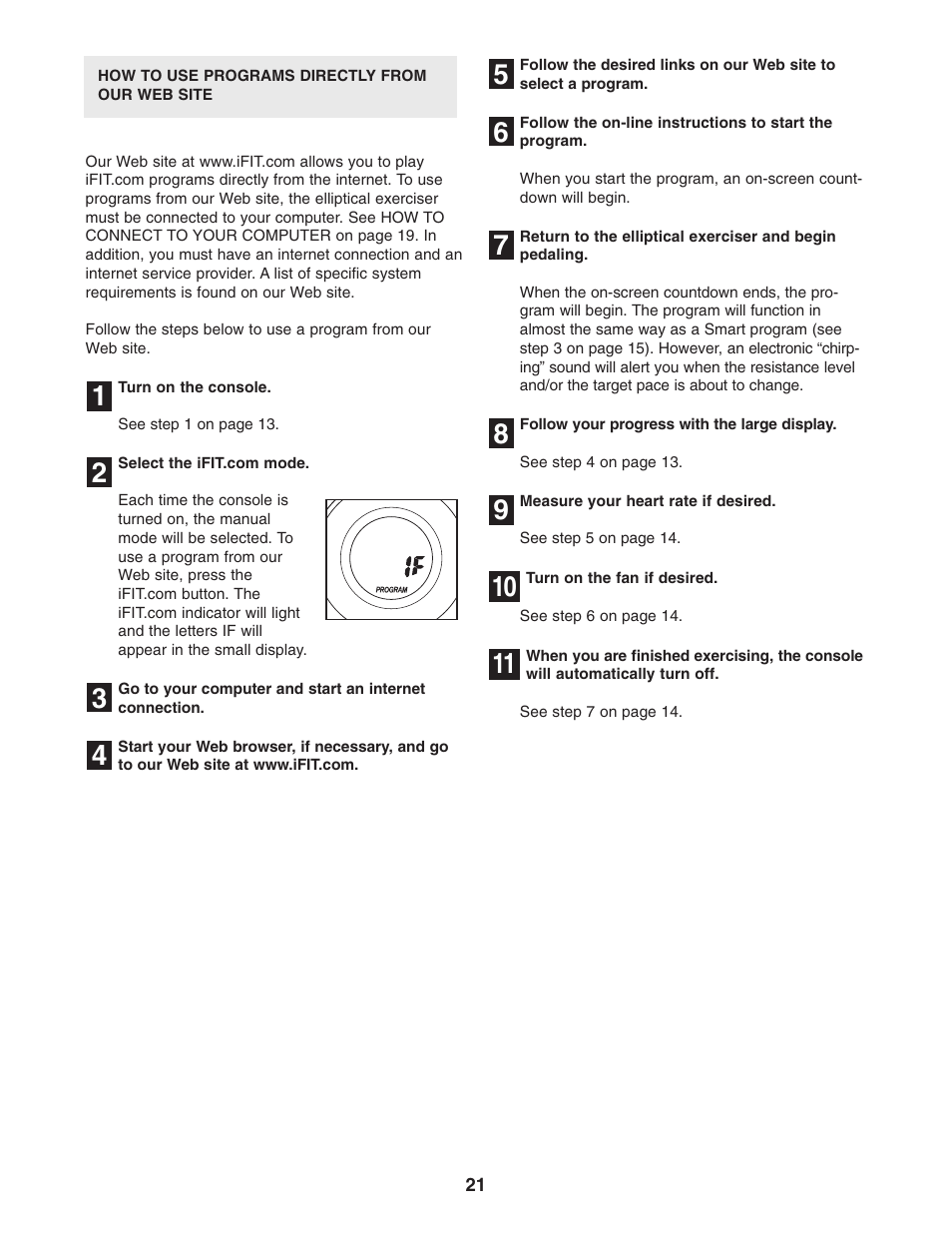ProForm PFEL13031 User Manual | Page 21 / 28