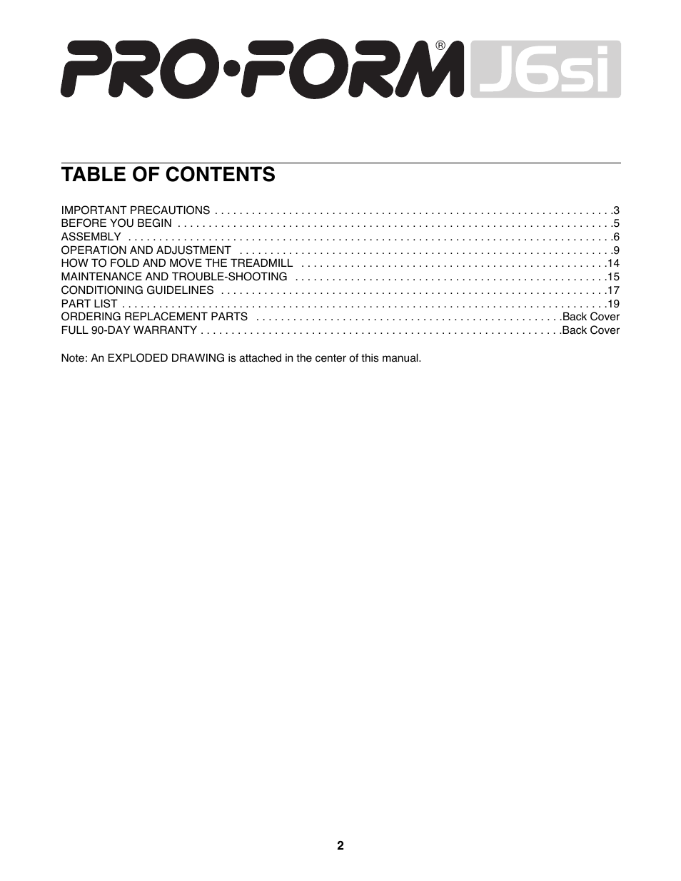 ProForm 831.297793 User Manual | Page 2 / 22