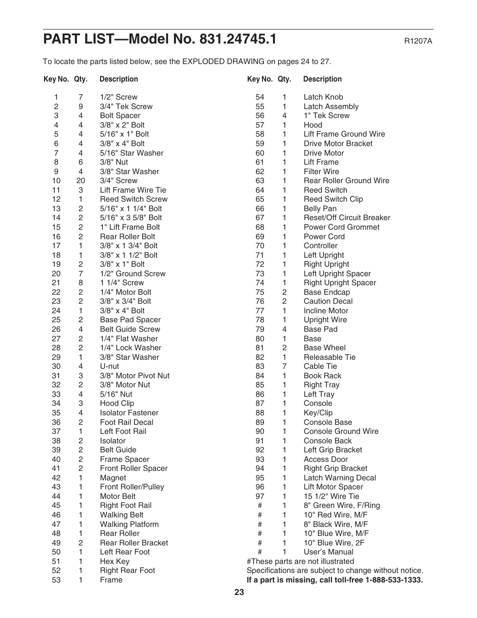 ProForm 831.24745.1 User Manual | Page 23 / 28