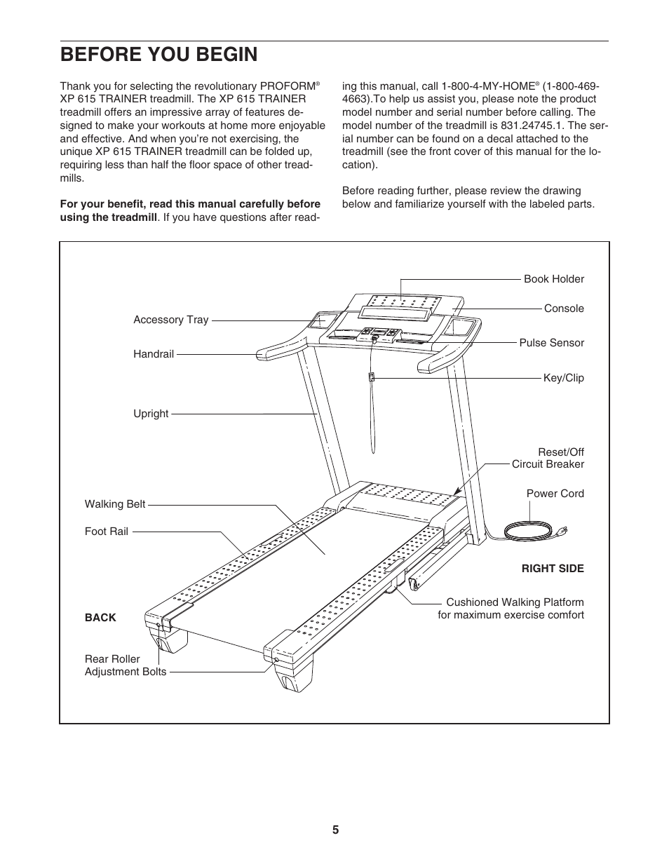 Before you begin | ProForm 831.24745.1 User Manual | Page 5 / 28