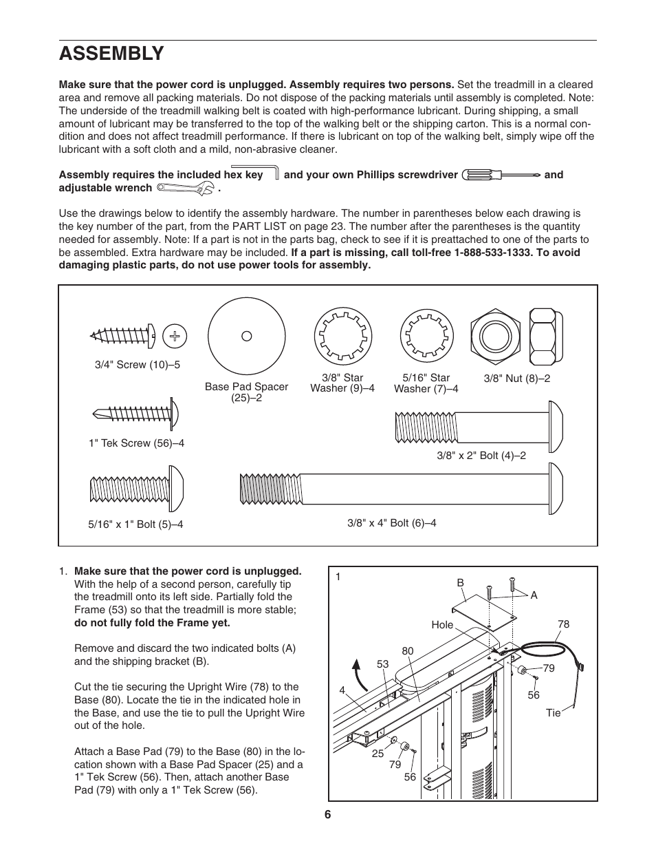 Assembly | ProForm 831.24745.1 User Manual | Page 6 / 28