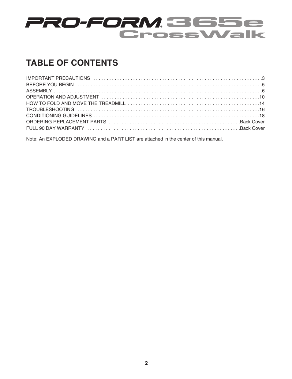 ProForm 831.29533.0 User Manual | Page 2 / 22