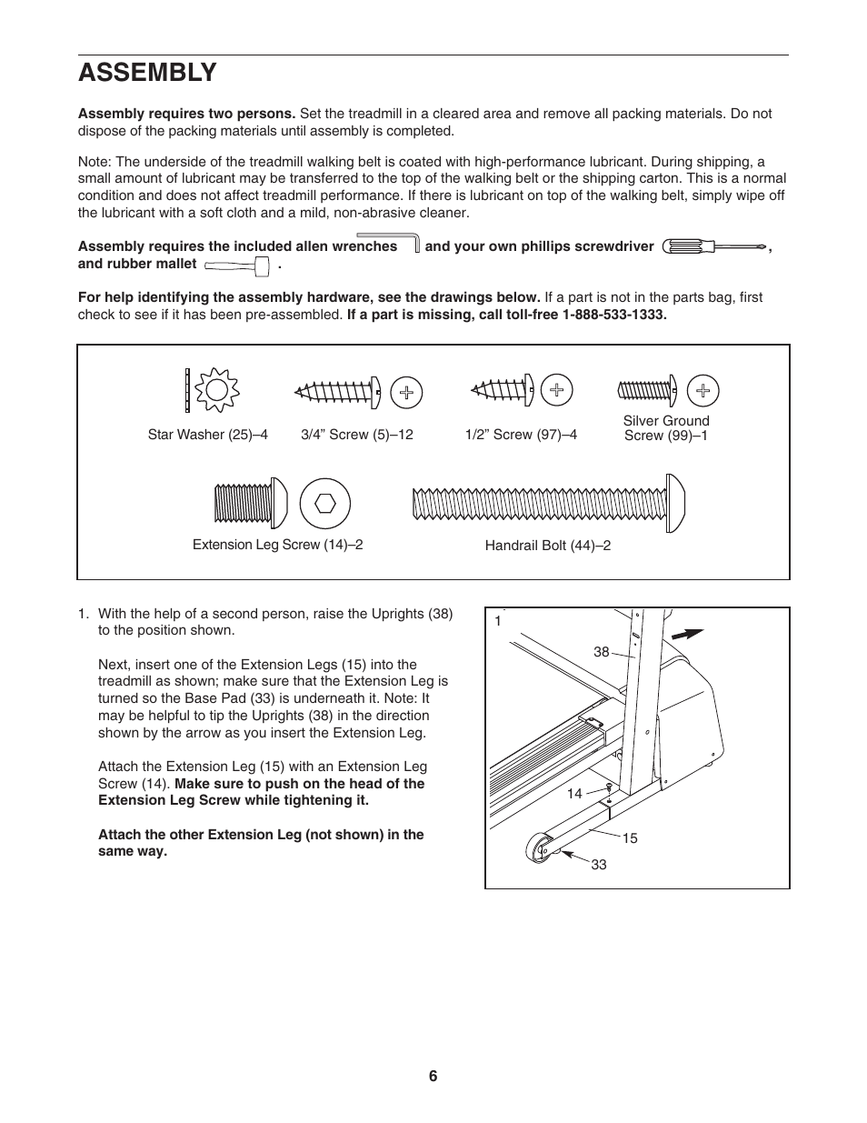 Assembly | ProForm 831.29533.0 User Manual | Page 6 / 22