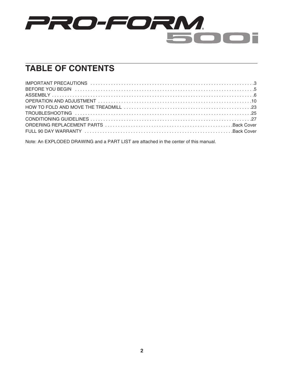 ProForm 831.29604.1 User Manual | Page 2 / 30