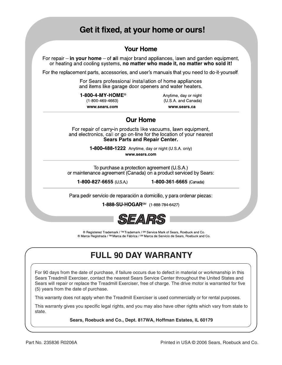 Full 90 day warranty | ProForm 831.29604.1 User Manual | Page 30 / 30