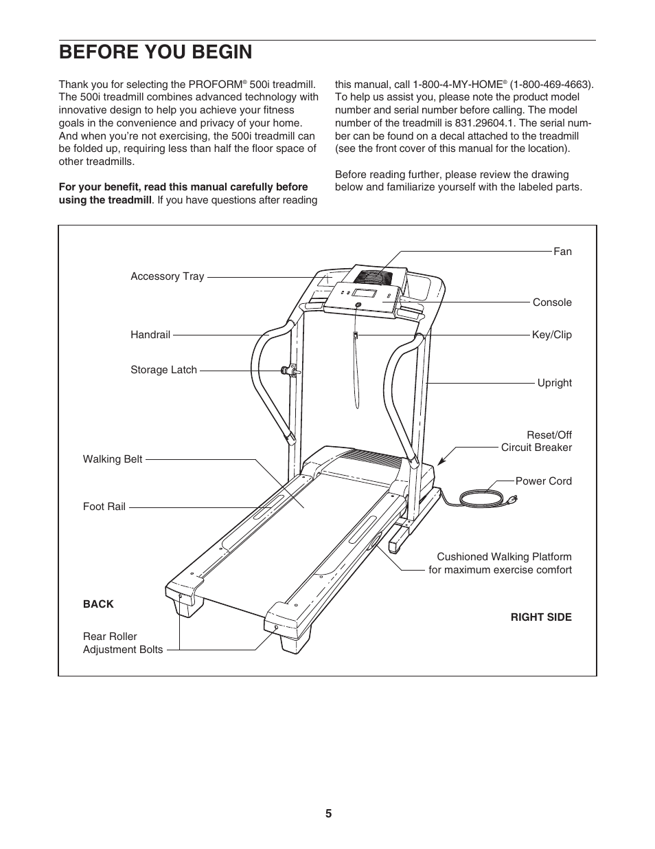 Before you begin | ProForm 831.29604.1 User Manual | Page 5 / 30