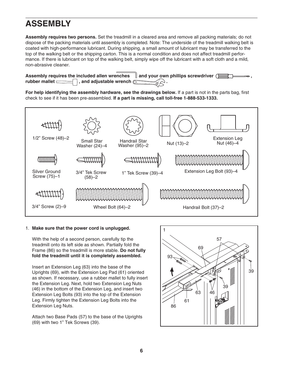 Assembly | ProForm 831.29604.1 User Manual | Page 6 / 30