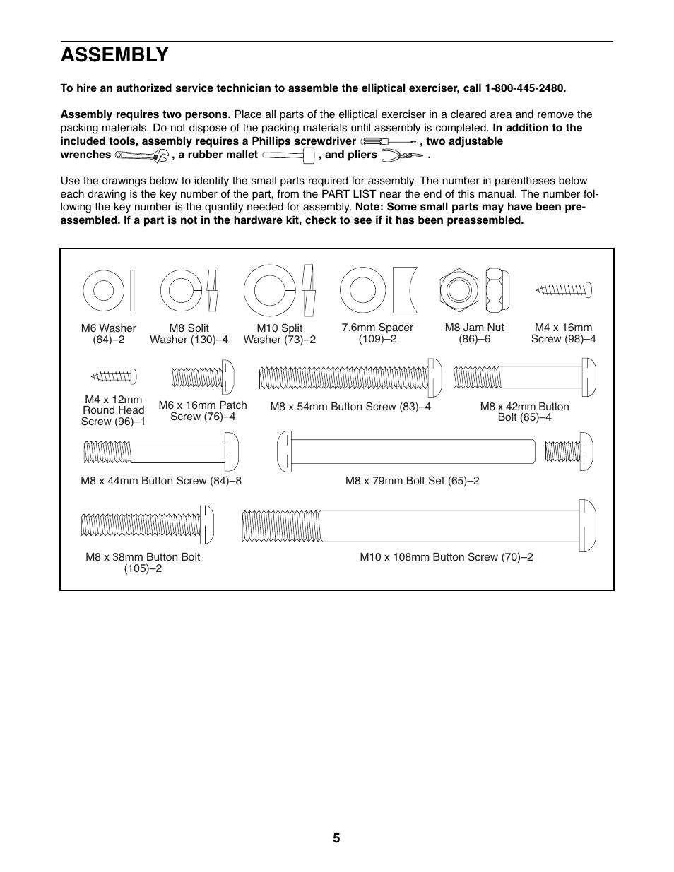 Assembly | ProForm PFEL07907.0 User Manual | Page 5 / 32
