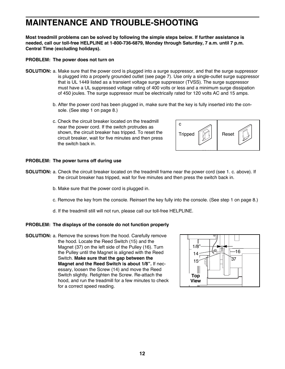 Maintenance and trouble-shooting | ProForm 831.297682 User Manual | Page 12 / 18