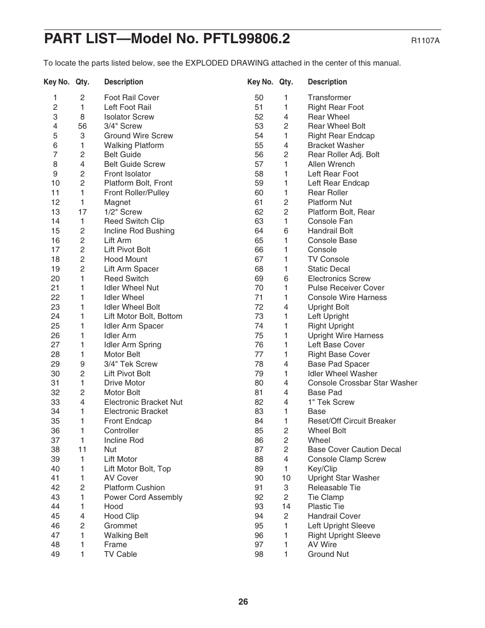 ProForm PFTL99806.2 User Manual | Page 26 / 30