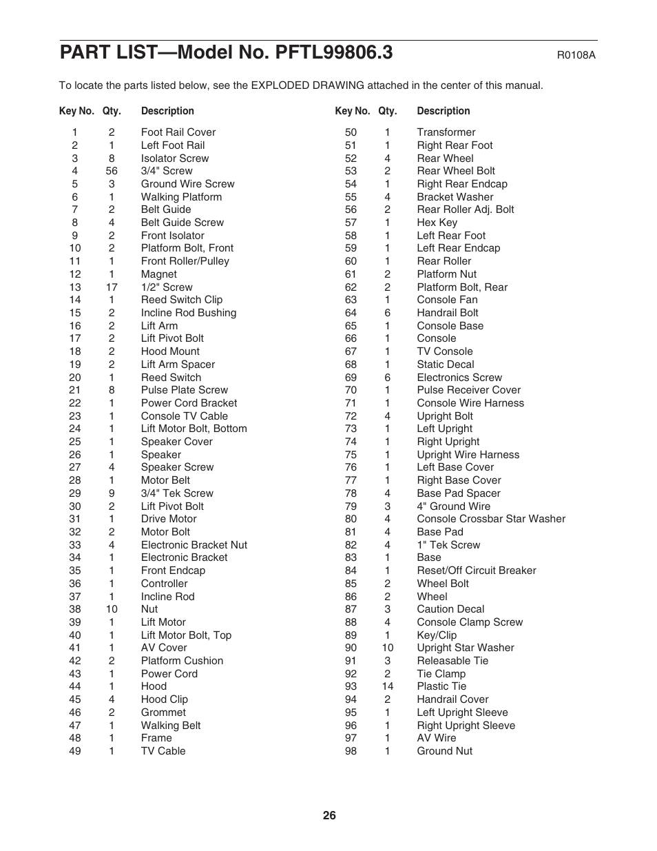 ProForm PFTL99806.3 User Manual | Page 26 / 30