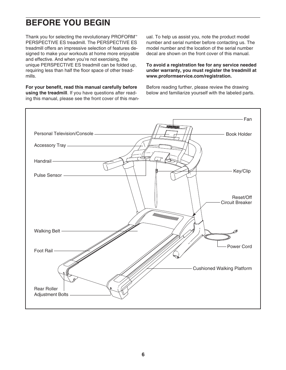 Before you begin | ProForm PFTL99806.3 User Manual | Page 6 / 30