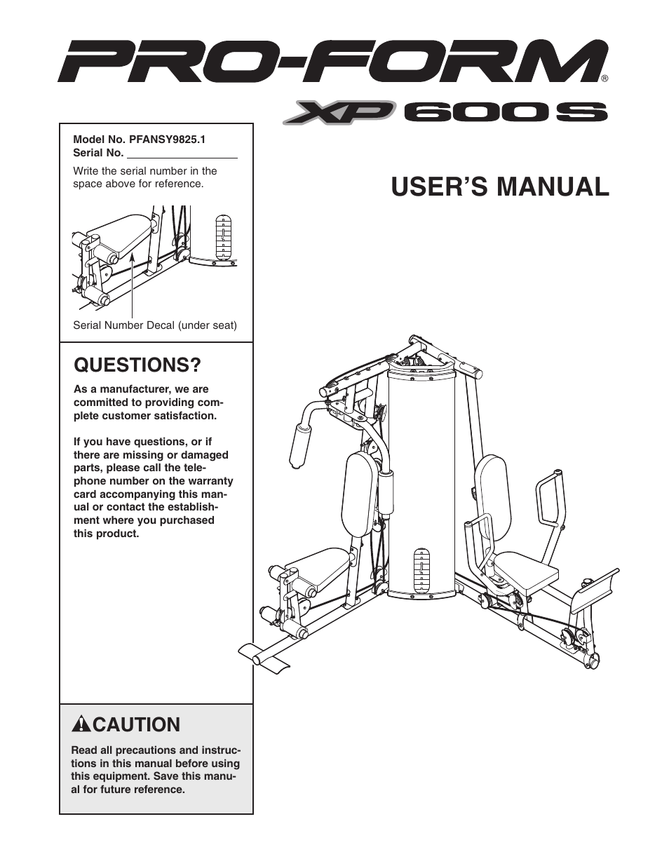 ProForm PFANSY9825.1 User Manual | 39 pages