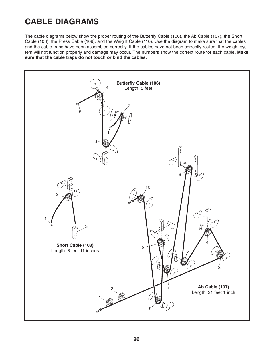 Cable diagrams | ProForm PFANSY9825.1 User Manual | Page 26 / 39