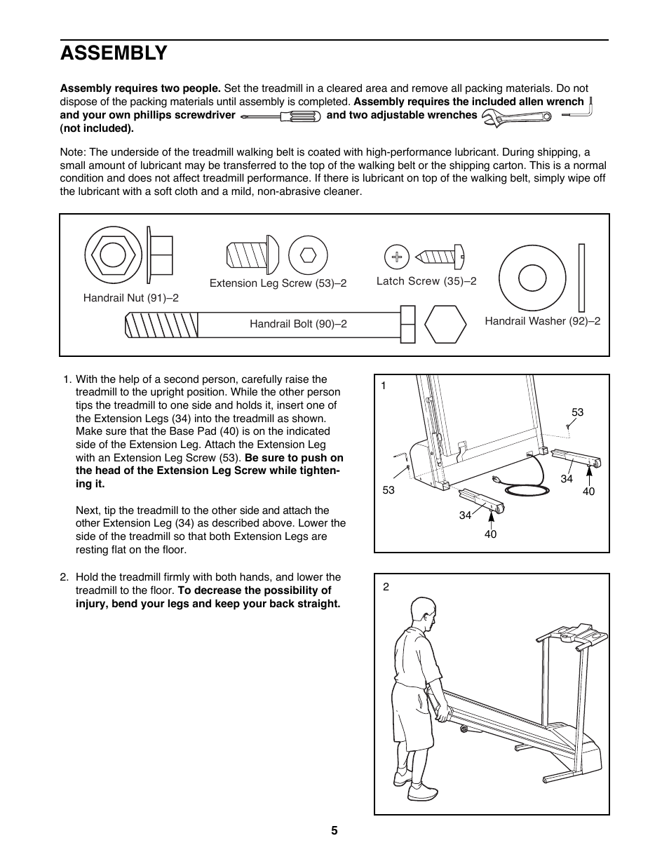 Assembly | ProForm 831.297211 User Manual | Page 5 / 18