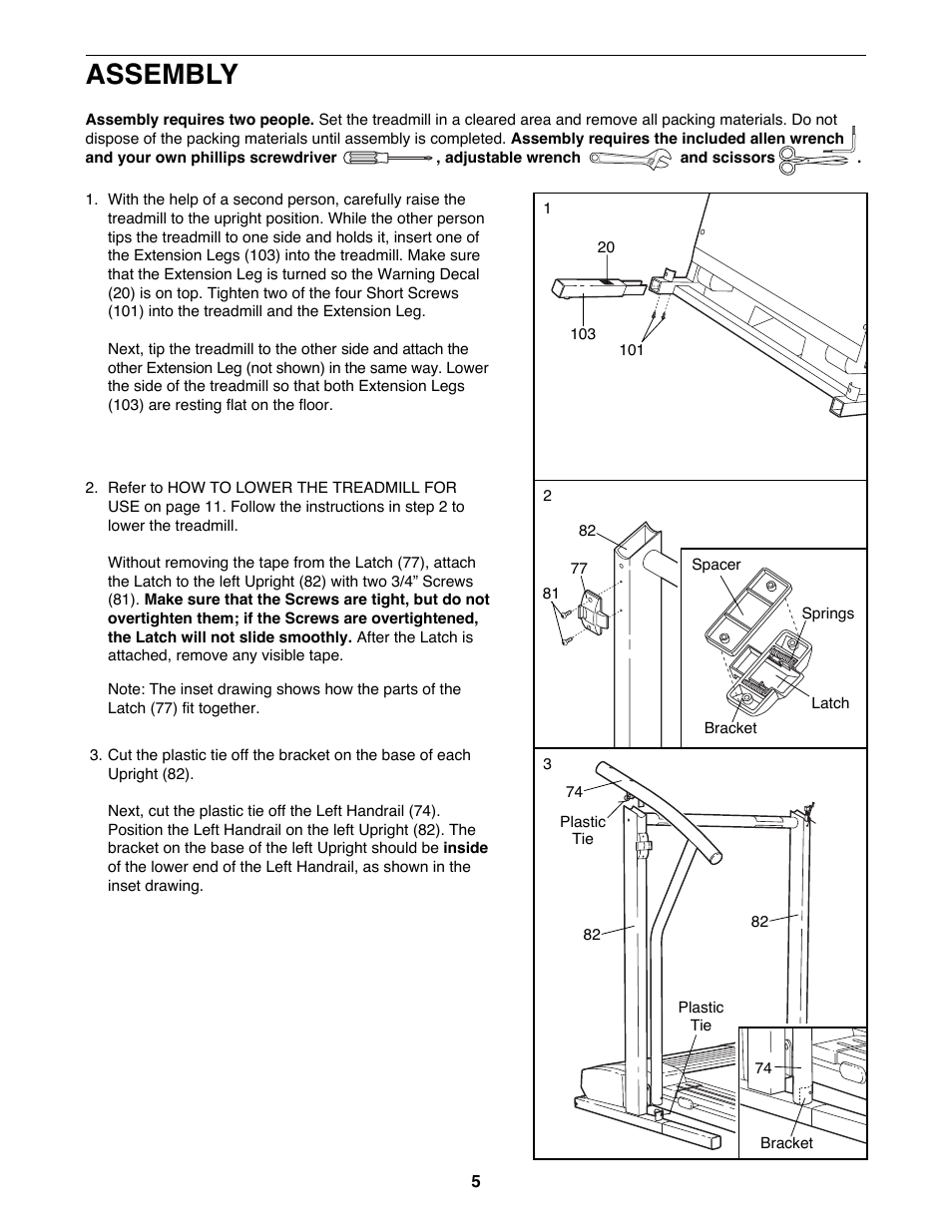 Assembly | ProForm 831.297772 User Manual | Page 5 / 18