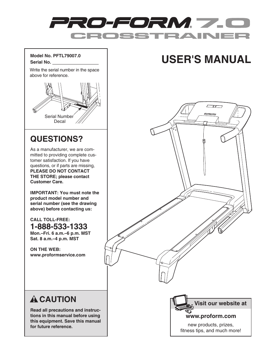 ProForm PFTL79007.0 User Manual | 36 pages