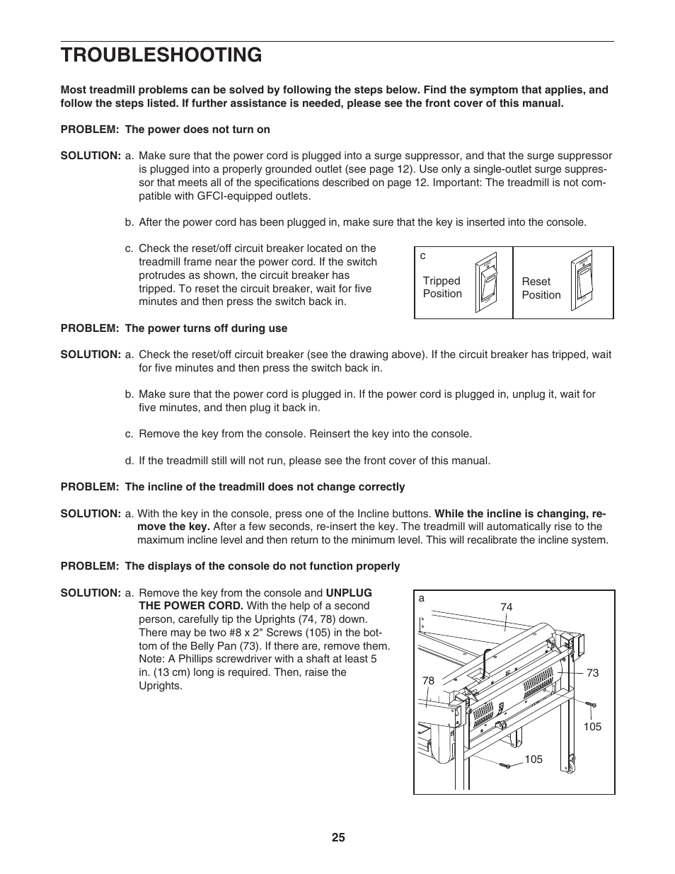 Troubleshooting | ProForm PFTL79007.0 User Manual | Page 25 / 36