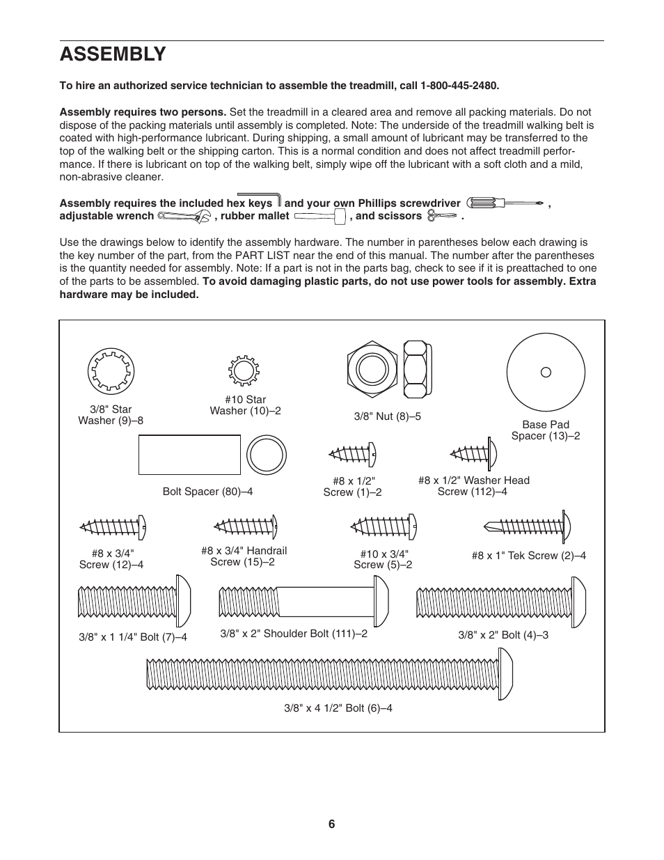 Assembly | ProForm PFTL79007.0 User Manual | Page 6 / 36